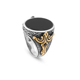 Onyx Ring Signet Ring Ottoman Vintage Ring Sterling Silver Ring Pinky Ring Silver Signet Ring Gemstone Ring Ottoman Statement Ring Vintage Ring — image 1