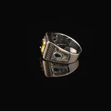 Vintage Citrine Pinky Ring with Micro Onyx Stone – Handmade Sterling Silver Gemstone Signet Ring for Men – Custom Engraving Engagement Ring with Gift Silver Polishing Cloth — image 5
