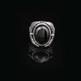 Handmade Onyx Gemstone Eagle Large Ring for Men Vintage 925 Sterling Silver — image 3