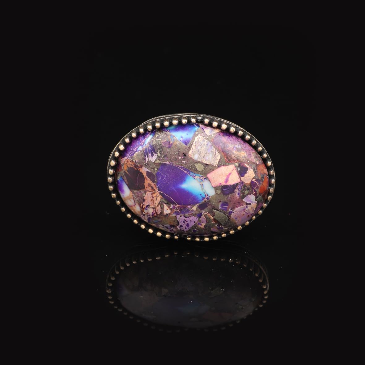 Special Turquoise Men’s Ring with Large Oval Stone – Vintage 925 Sterling Silver Ring