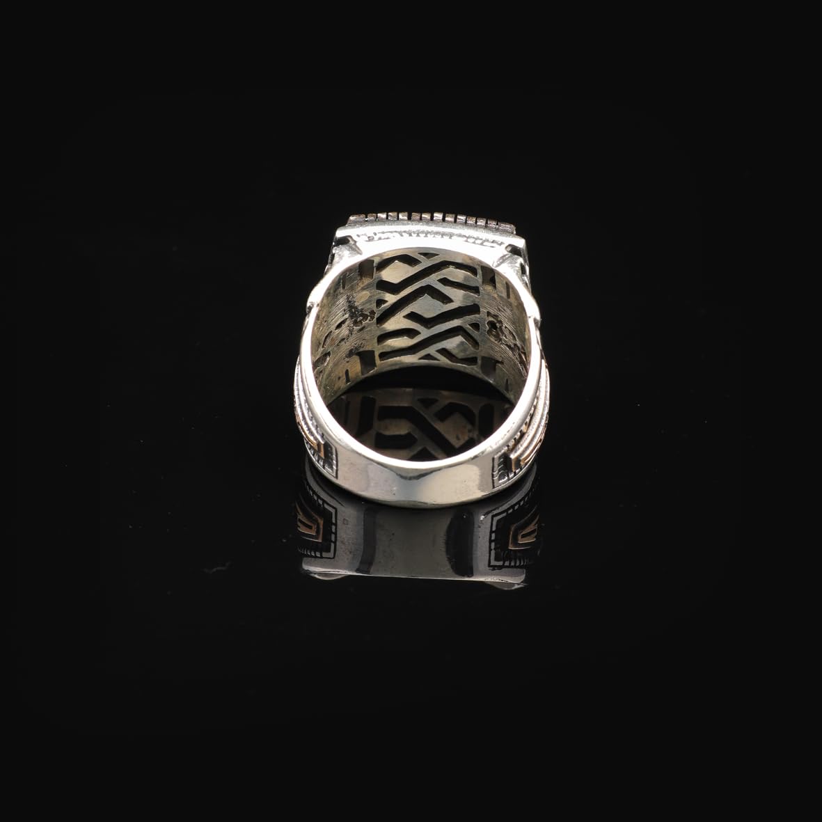 Men's 925 Sterling Silver Cross Signet Ring - Christian Vintage Statement Ring - Polished Handmade Engagement Ring with Custom Engraving - Silver Polishing Cloth Gift Included