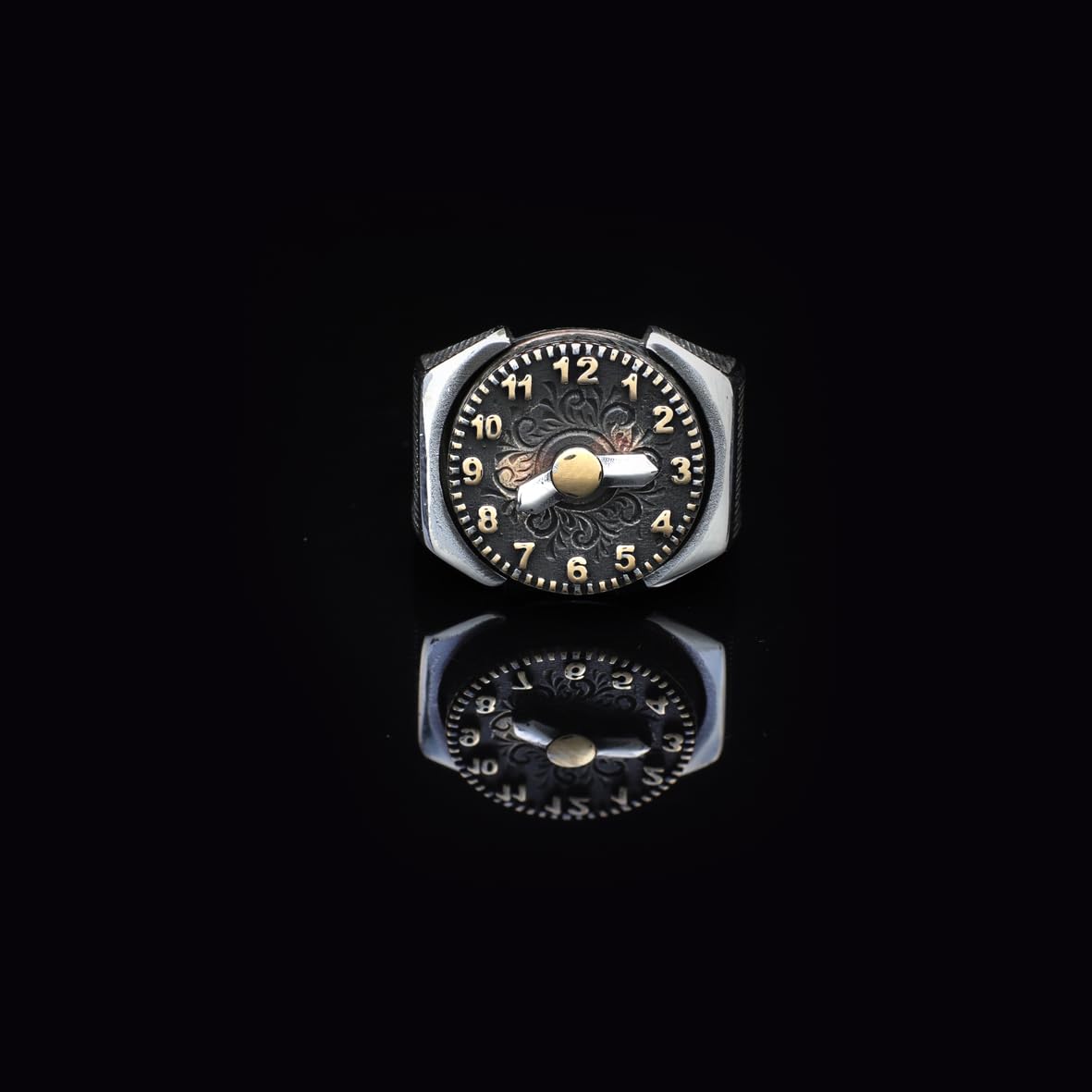 "Men's Rotating Watch Ring - 925 Sterling Silver Jewelry with Style - Rotating Design in 925 Sterling Silver - Birthday Gifts