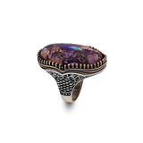Special Turquoise Men’s Ring with Large Oval Stone – Vintage 925 Sterling Silver Ring — image 1