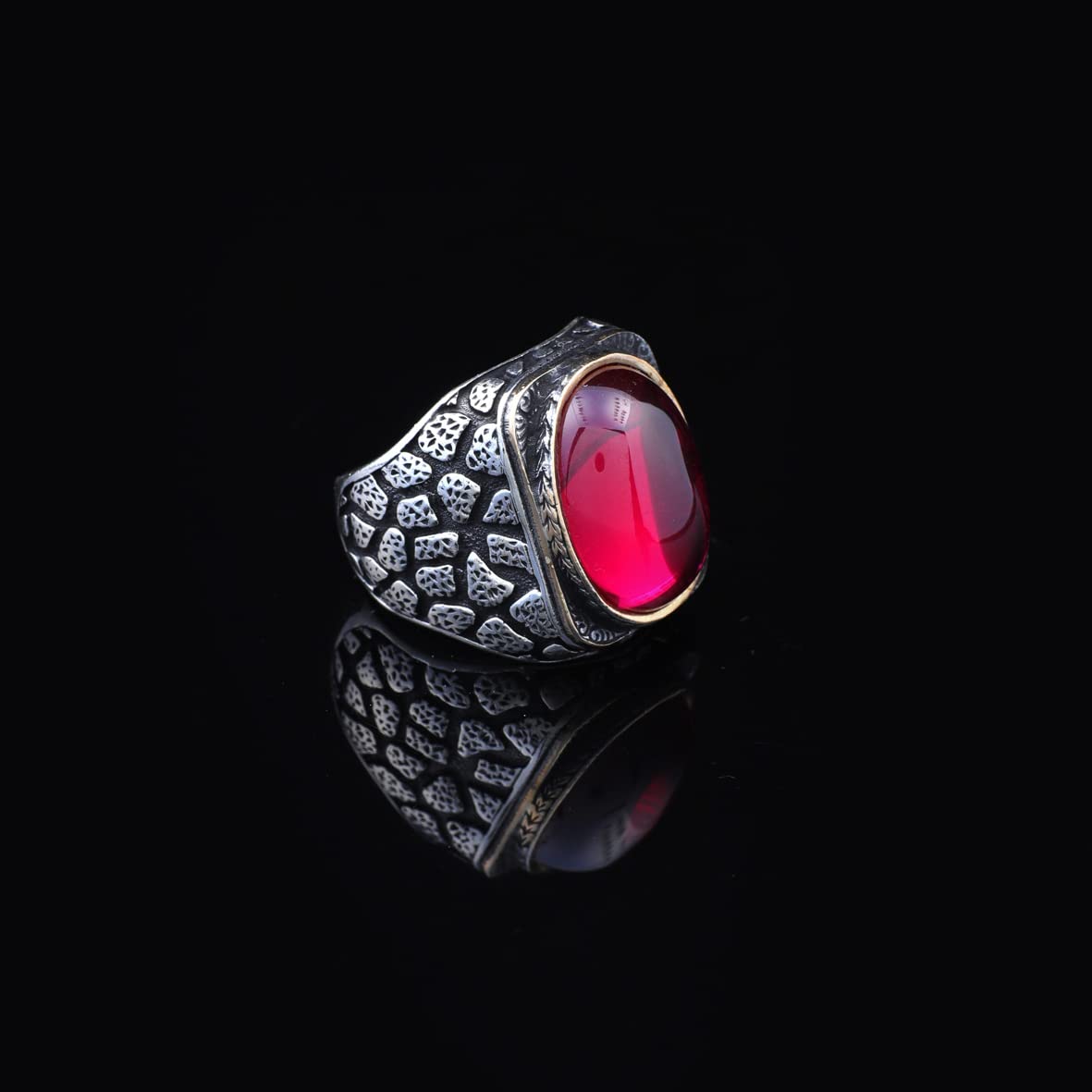 Men Handmade Carnelian Stone Ring