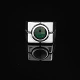 Handmade Emerald Gemstone Signet Ring - Sterling Silver Vintage Pinky Ring for Men — image 3
