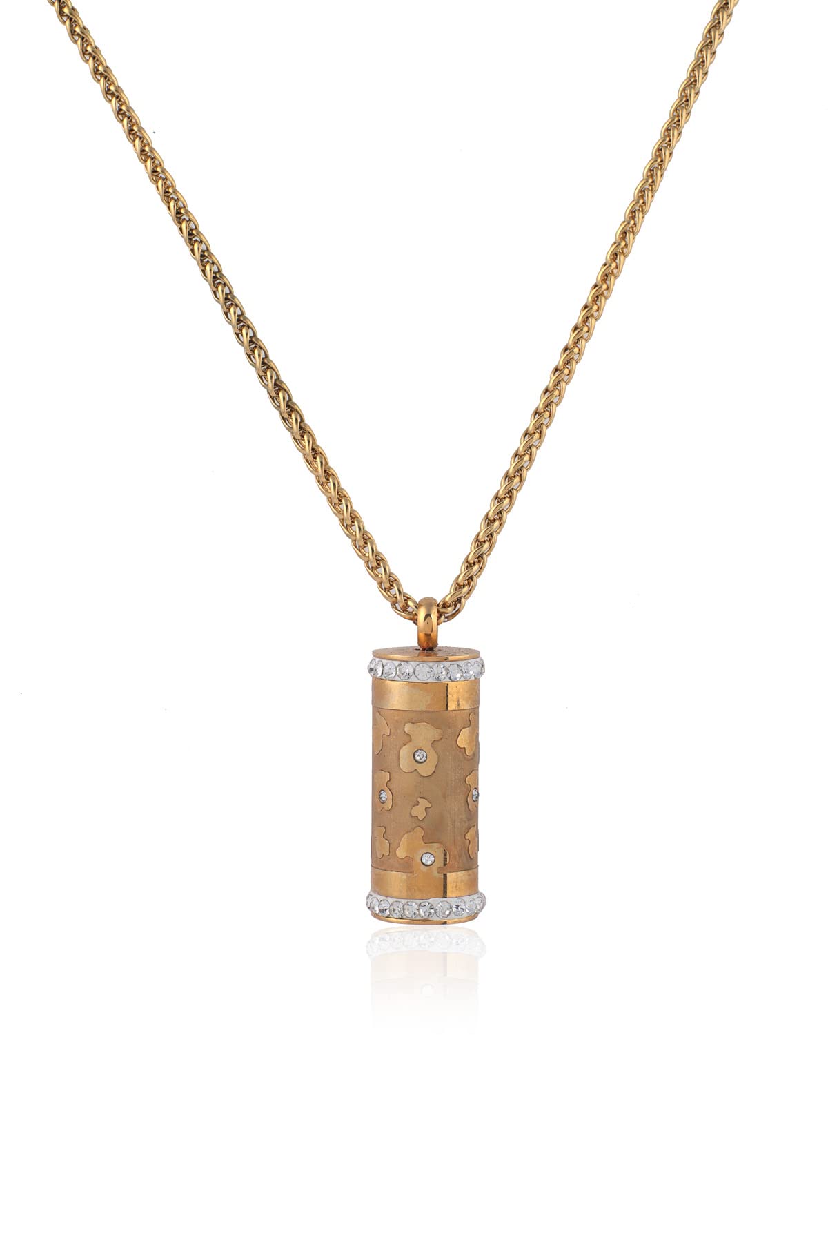 Fate Roller Stainless Steel Gold Plated Curb Chain Box Necklace