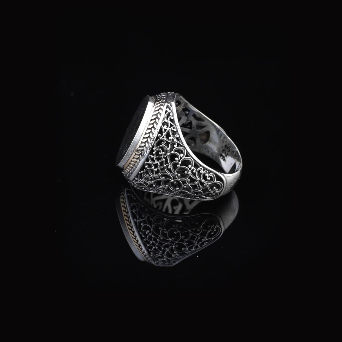 Handmade 925 Sterling Silver Personalized Rings - Custom Photo Ring with Name Engraving
