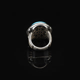 Vintage Turquoise Oval Stone Ring for Men - Large 925 Sterling Silver Turkish Handmade Polished Engagement Ring with Silver Polishing Cloth Gift — image 6