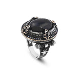 925 Sterling Silver Men's Ring - Handmade Pole Star Design with Black Onyx Gemstone Detail and Silver Polishing Cloth Gift — image 1