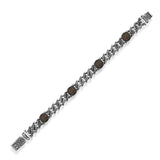 Handmade Gothic Vintage Pattern Mens Bracelet - Made to Order 925 Sterling Silver Personalized Chain Bracelet with Hand-Engraved Detail and Silver Polishing Cloth Gift — image 1