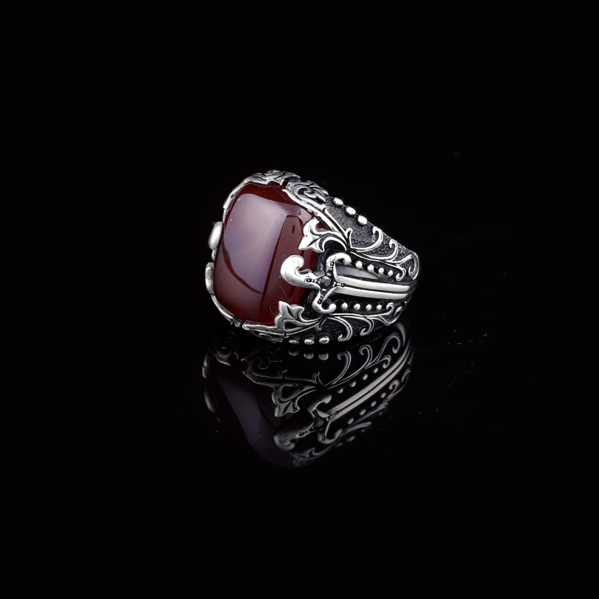 Men Handmade Carnelian Stone Ring