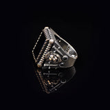 Vintage Lion Signet Onyx Ring with Sword Detail – Handmade Gemstone Sterling Silver Ring for Men — image 5