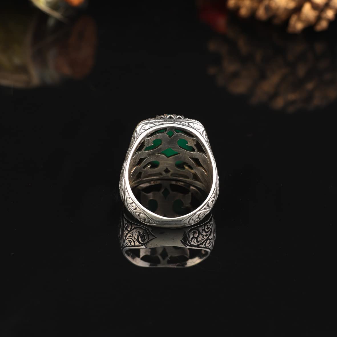 925K Sterling Silver Jade Ring