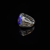 Vintage Handmade Lapis Lazuli Ring with Black Onyx and Micro Stone - 925 Sterling Silver Men's Ring with Gemstone and Silver Polishing Cloth Gift — image 4