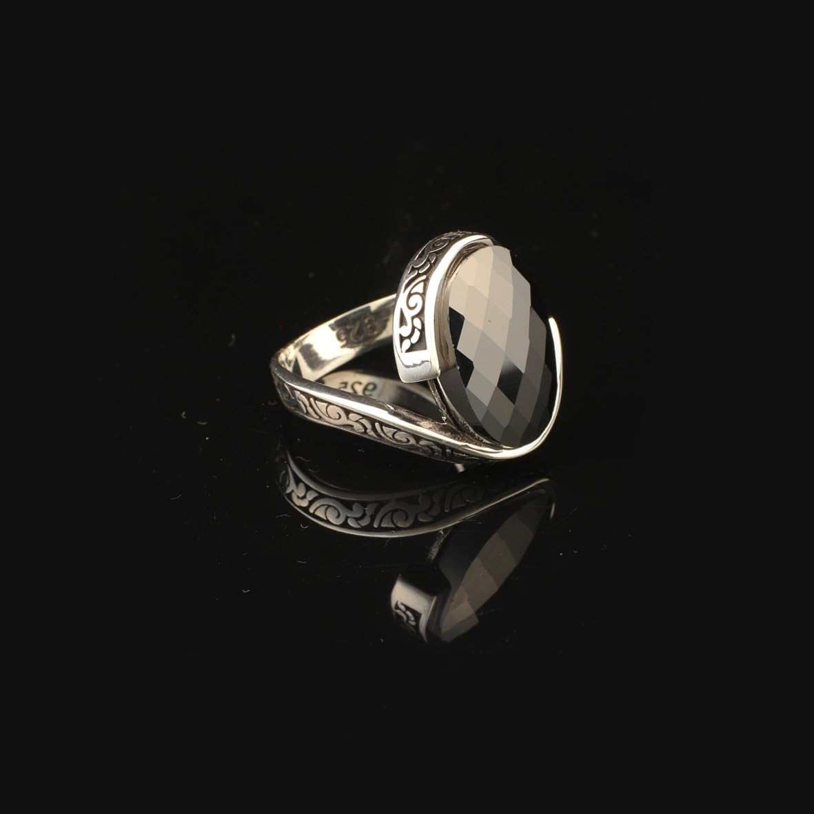 Onyx Ring Gemstone Ring Ottoman Statement Ring Vintage Ring Pinky Ring Sterling Silver Ring Gift for Him Handmade