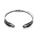 Crocodile Thorn Cuff Bracelet – Hand-Engraved Adjustable Silver Cuff Bracelet for Men — image 1