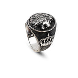 Men's Handmade Lion Signet Ring - Biker Jewelry in 925 Sterling Silver — image 1