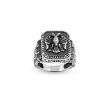 King Crown Eagle Ring Gothic Animal Signet Vintage Sterling Silver Engagement Pinky Statement Ring Gift for Him — image 1