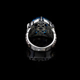 Men's Ring - Man Silver Aquamarine Stone Gemstone Ring in 925 Sterling Silver — image 6