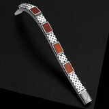 Handmade Carnelian Gemstone Bracelet – Gothic Vintage Sterling Silver Bracelet for Men — image 2