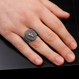 Men's Handmade Emerald Sword and Shield Ring - 925 Sterling Silver Gemstone Jewelry with Polishing Cloth Gift - Custom Signet Ring — image 6