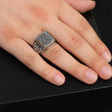 Men's 925 Sterling Silver Cross Signet Ring - Christian Vintage Statement Ring - Polished Handmade Engagement Ring with Custom Engraving - Silver Polishing Cloth Gift Included — image 2