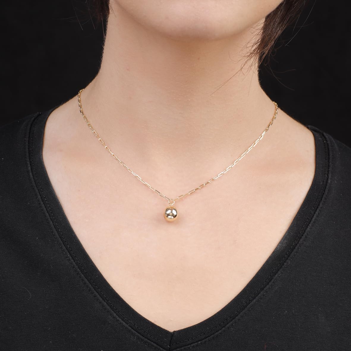 Sterling Silver Necklace featuring Ball Bead Charm in Cute Necklace - Gold Plated Necklace with Ball Bead Charm for Aesthetic Jewelry - Birthday Gifts for Women