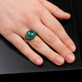 Handmade Jade Ring in Ottoman Style - 925 Sterling Silver Men's Gemstone Jewelry — image 6