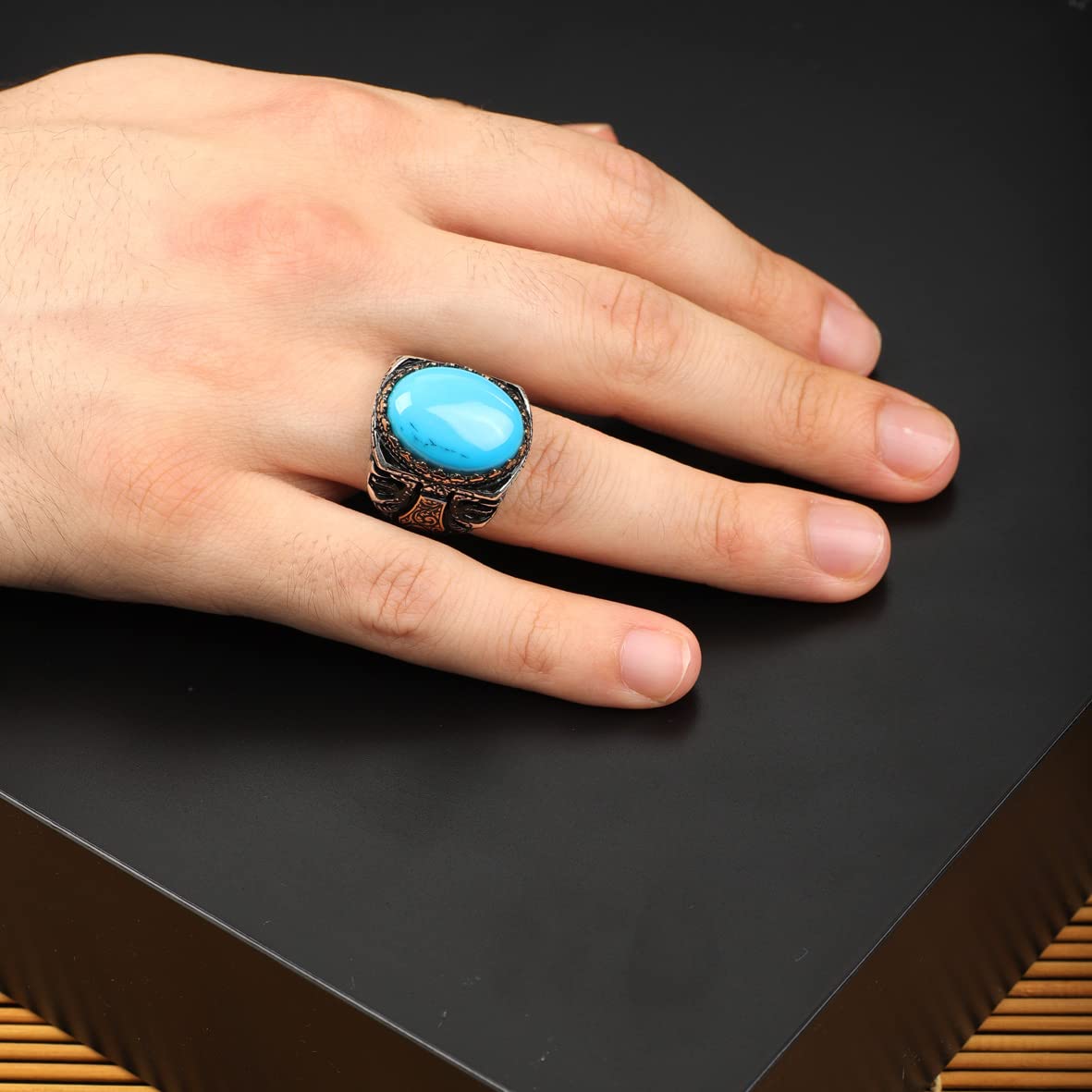 Men Blue Stone Ring