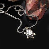 Turtle Necklace – Polished Biker Pendant in Sterling Silver with Silver Chain — image 3