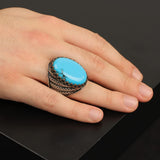 925K Silver Large Stone Ring Men — image 6