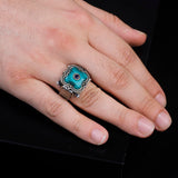 Handmade Vintage Malachite and Micro Onyx Gemstone 925 Sterling Silver Ring for Men - 925 sterling silver rings for men - Birthday Gifts — image 6