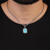 Turquoise Necklace for Men - Sterling Silver Gemstone Pendant Chain — image 2