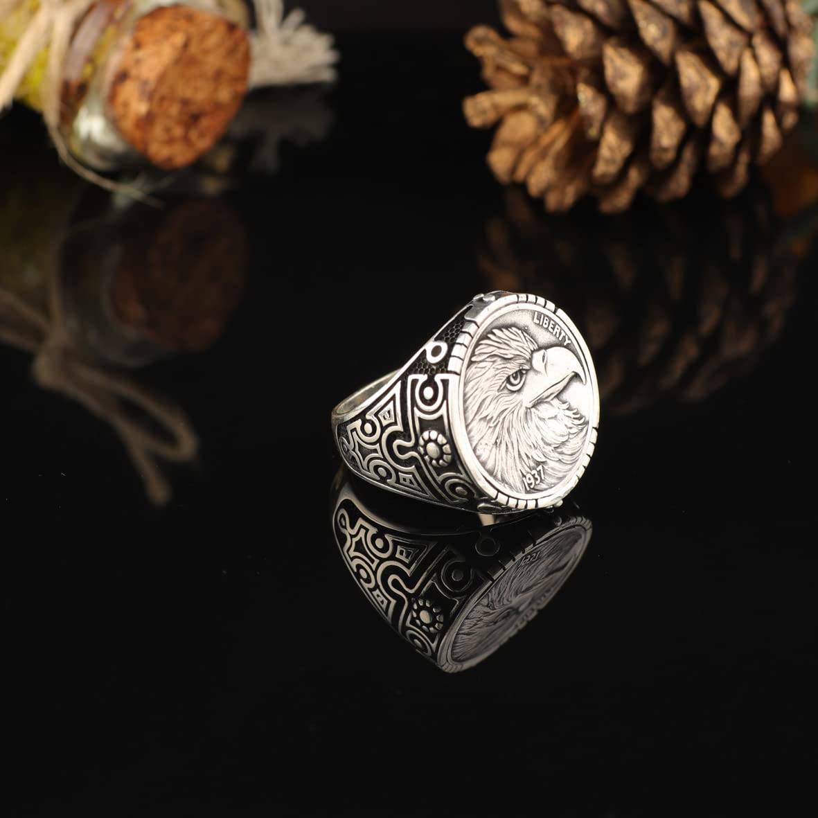 Eagle Handmade Signet Ring Men