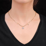 Evil Eye and Star Necklace Gold Plated and Sterling Silver Necklace for Women - Sterling Silver and Gold Plated Necklaces with Evil Eye and Star Charms - Birthday Gifts for Women — image 3
