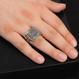 Men's 925 Sterling Silver Cross Signet Ring - Christian Vintage Statement Ring - Polished Handmade Engagement Ring with Custom Engraving - Silver Polishing Cloth Gift Included — image 2