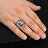 Vintage Tiger Ring with Micro Jade Gemstone - 925 Sterling Silver Men's Ring — image 2