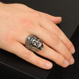 American Indian Chief Handmade Silver Men Ring — image 6