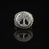 Tree of Life Jade Signet Ring - Sterling Silver Pinky Ring for Men with Gemstone — image 3