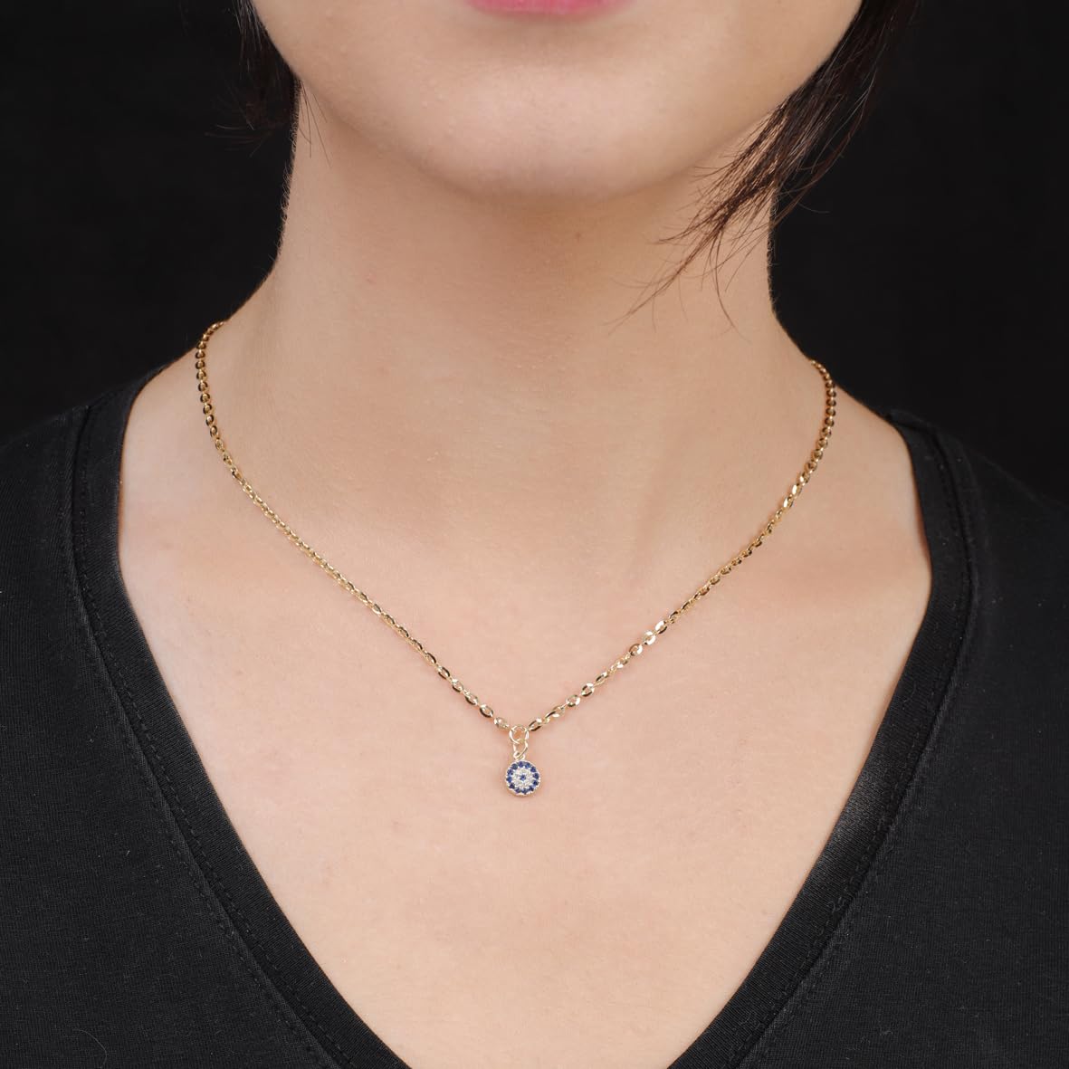 Sterling Silver Evil Eye Necklace for Women - Aesthetic Evil Eye Jewelry for Women - Gold Plated Silver Evil Eye Necklace - Birthday Gifts for Women