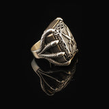 Sword Ring Signet Ring Large Ring Chunky Silver Whiskey Barrel Ottoman Vintage 925 Sterling Silver Promise Engagement Ring Gift for Husband — image 3