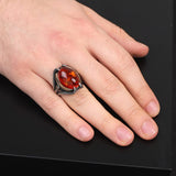 925K Sterling Silver Amber Stone Ring — image 6