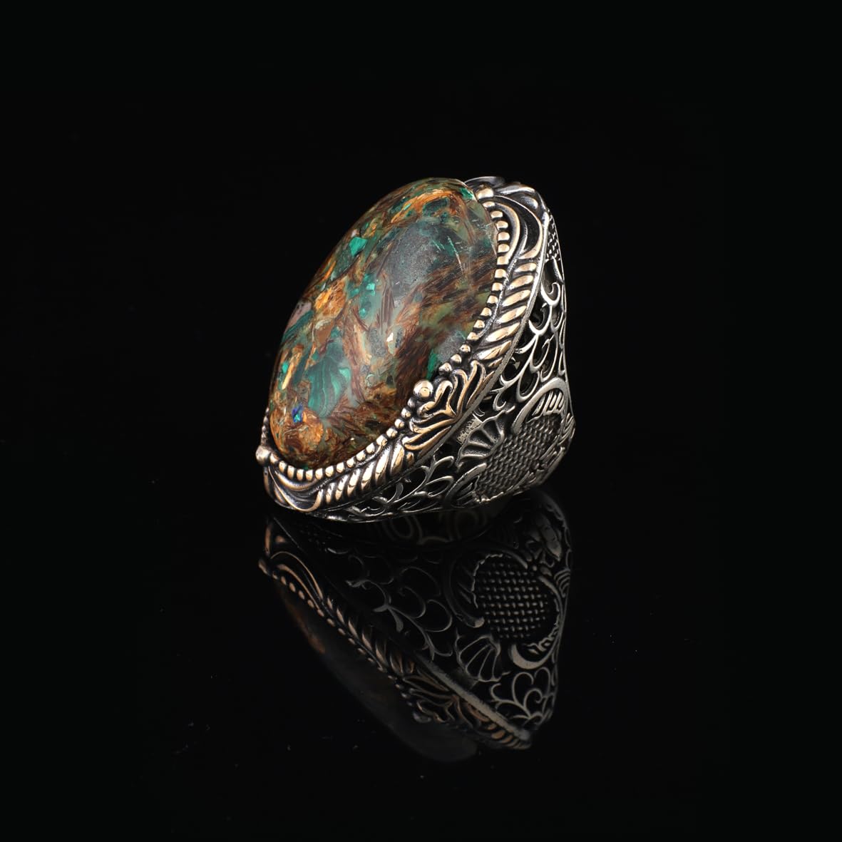 Special Turquoise Ring - Chunky Silver Ring