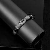 Vintage Men Leather Bracelet with Onyx Stone – Handmade Sterling Silver — image 2
