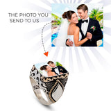 Handmade 925 Sterling Silver Personalized Rings - Custom Photo Ring with Name Engraving — image 1