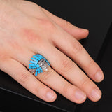 American Indian Chief Handmade Silver Men Ring — image 6