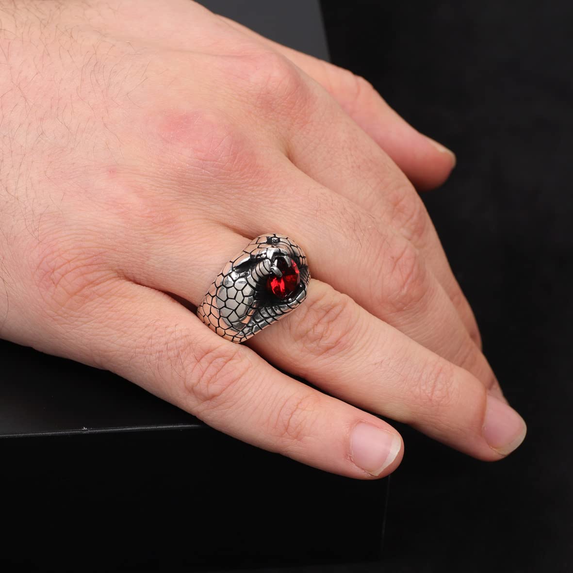 Snake Handmade Sterling Silver Ring For Men