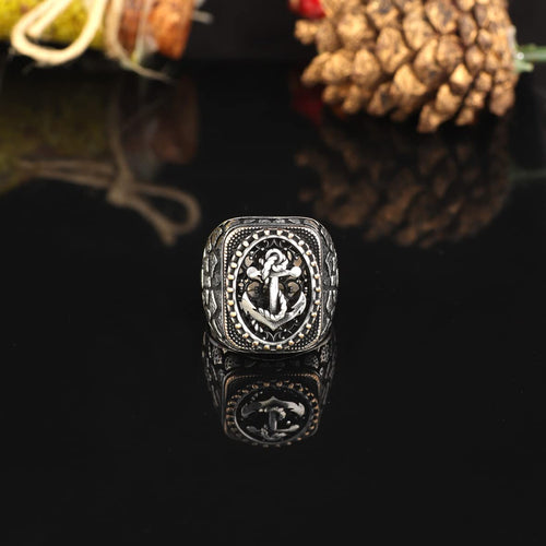 925K Sterling Silver Anchor Ring