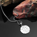 Shaman Motif Cam Drum Necklace – Sterling Silver Mens Pendant on Silver Chain — image 2