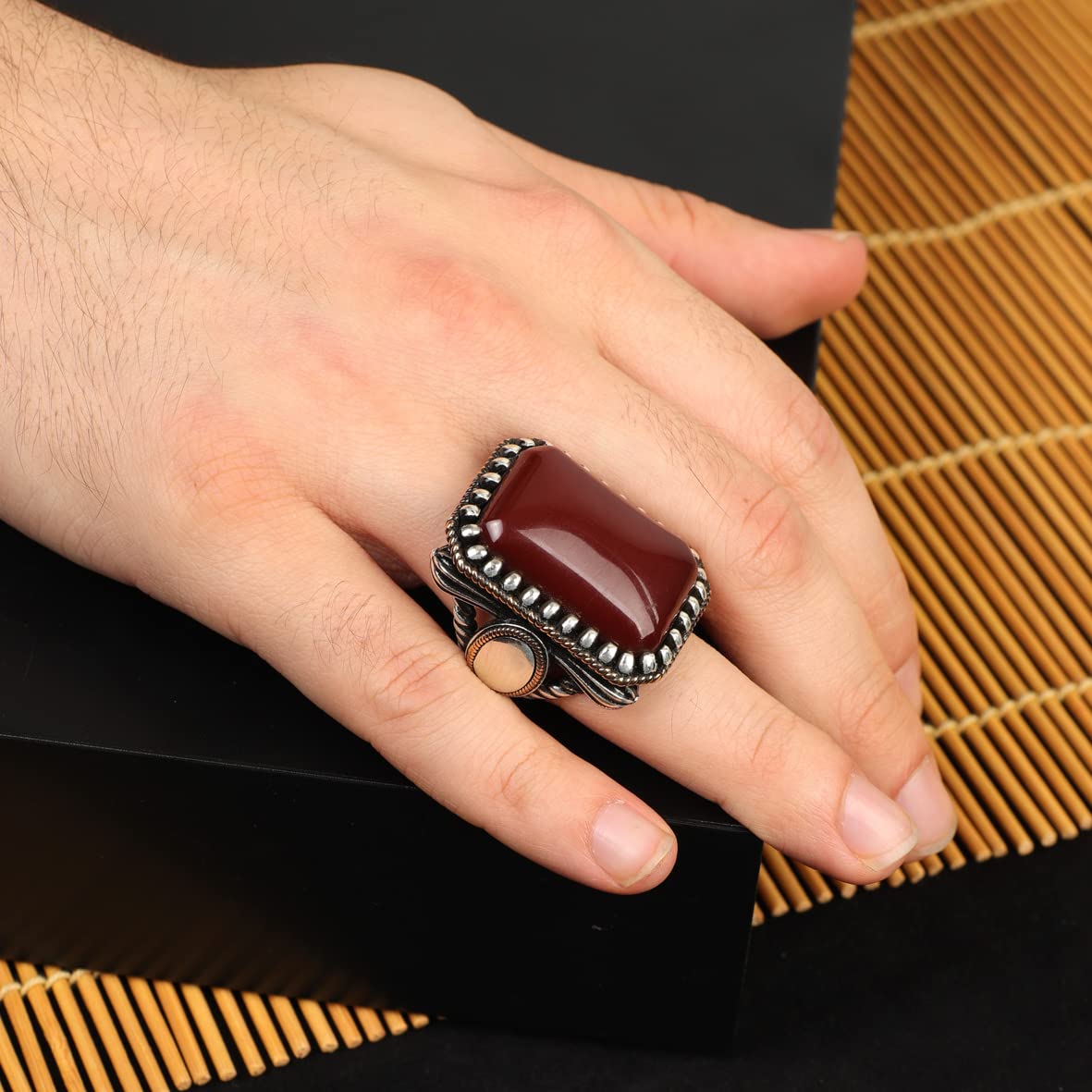 Silver Large Stone Ring